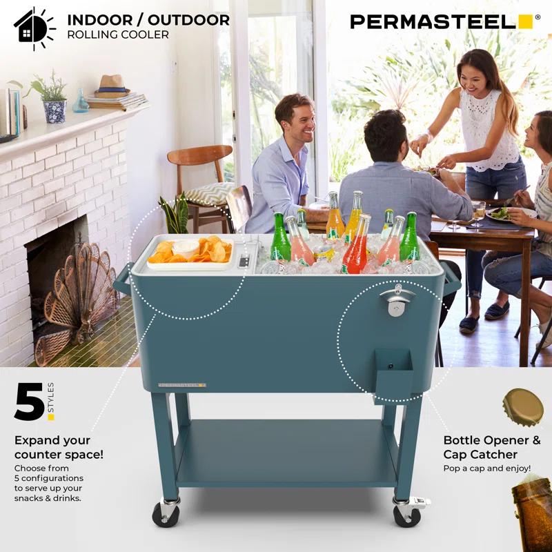 Permasteel 80-Qt Outdoor Patio Cooler with Removable Basin