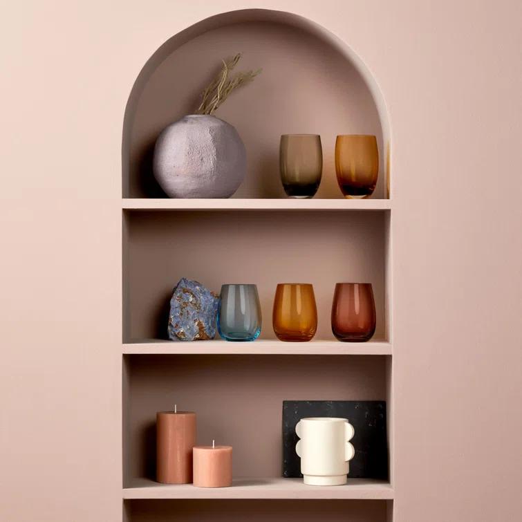 Colored U 15 oz. Lead Free Crystal Drinking Glass