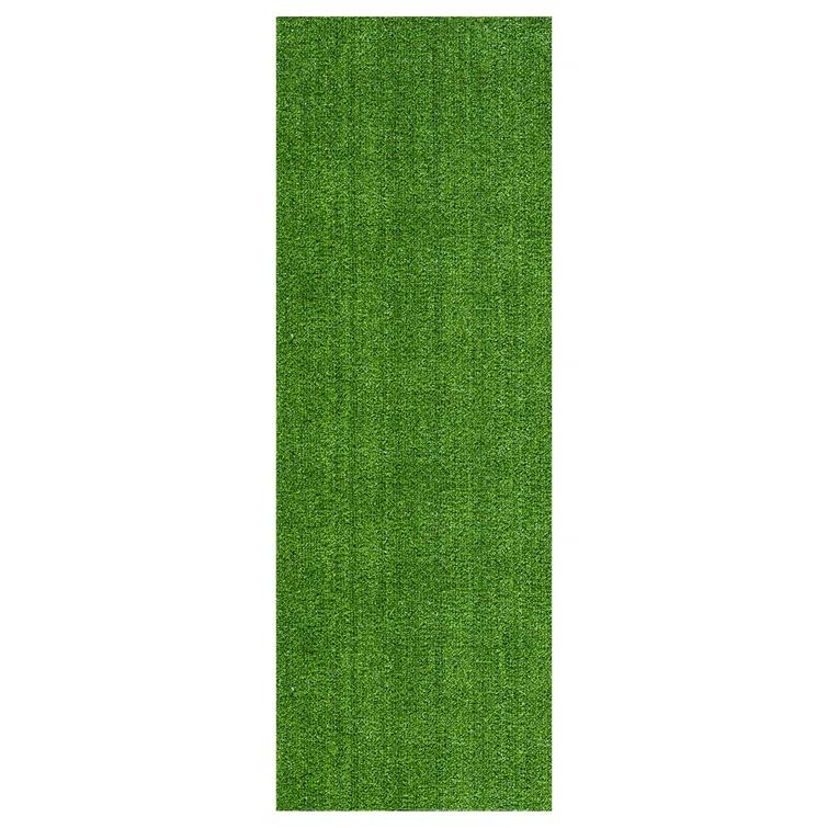 Ottomanson Grass Waterproof Indoor/Outdoor Realistic Feel Artificial Grass Turf Rugs and Rolls Customized Size For Balcony, Patios