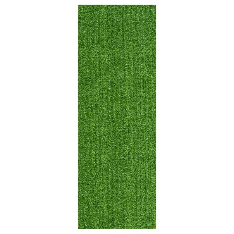 Ottomanson Grass Waterproof Indoor/Outdoor Realistic Feel Artificial Grass Turf Rugs and Rolls Customized Size For Balcony, Patios