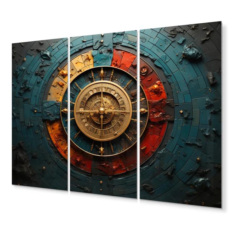 Design Art Astrology Zodiac Wheel - Astrology Metal Wall Art Set