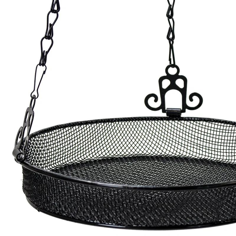 Sorbus Sorbus Metal Bird Feeder Hanging Tray in Black