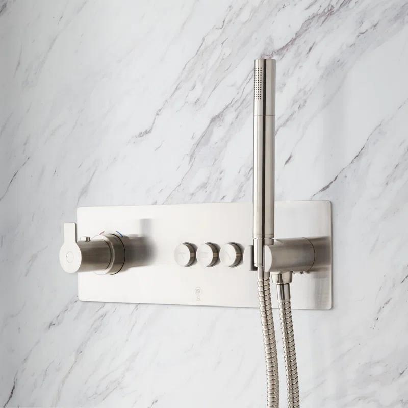 Hollyn Simple Select Thermostatic Shower System with Dual-Function Shower Head and Hand Shower