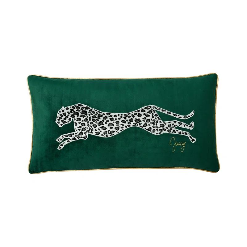 Juicy Couture Velvet Cheetah Plush Decorative Throw Pillows - 14" x 24"