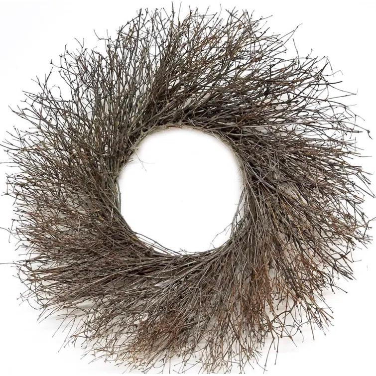 Dried Flowers and Wreaths LLC Dried Natural Quail Brush Twigs 22" Fall Wreath