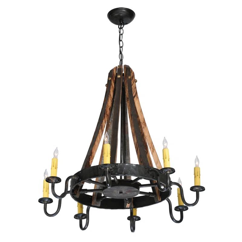 Meyda Lighting Rustic Lodge 8 - Light Wagon Wheel Chandelier