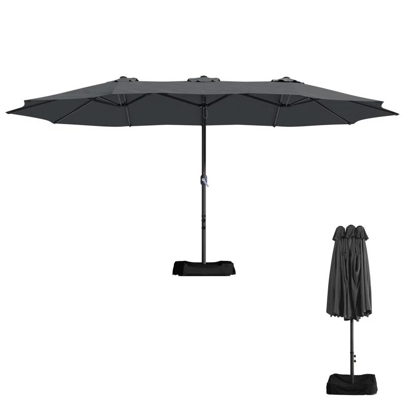 clihome 15 Ft Patio Market Umbrella with Base
