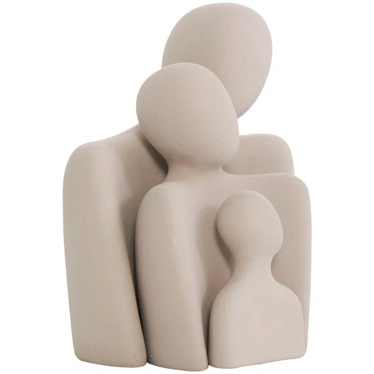 Brayden Studio® Buncie Ceramic Nesting Family People Decorative Cream Sculpture Set