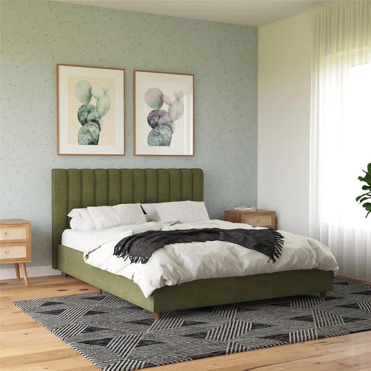Novogratz Brittany Tufted Upholstered Platform Bed