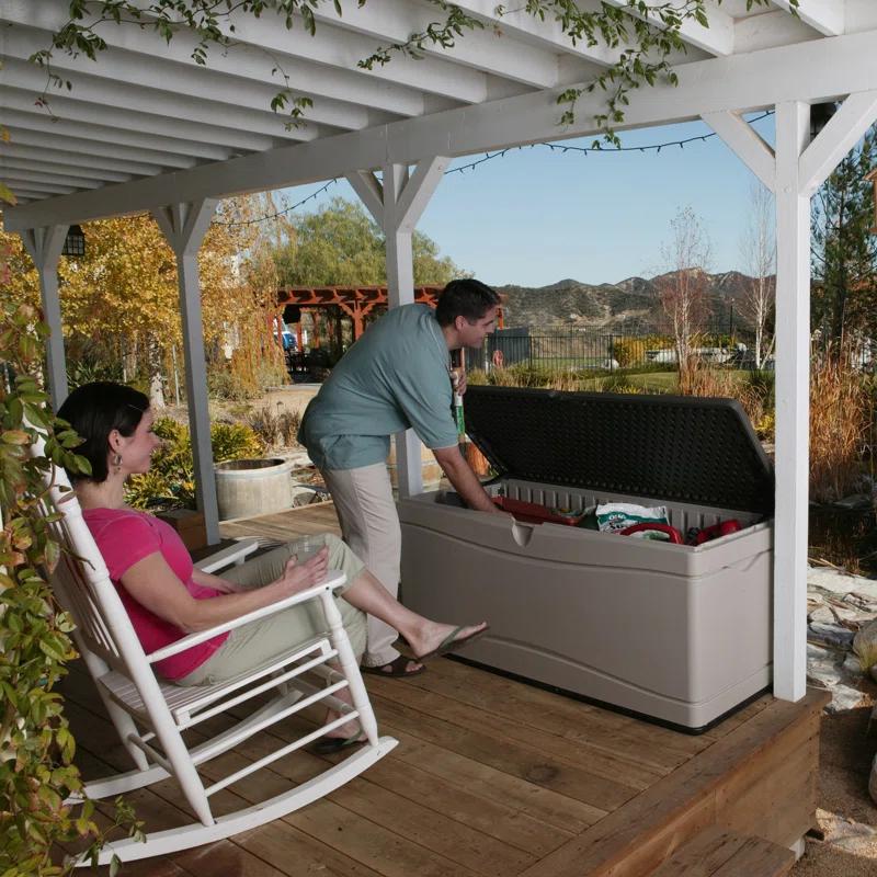 Lifetime Lifetime 60'' W 130 Gallons Water Resistant Polyethylene Plastic Lockable Deck Box