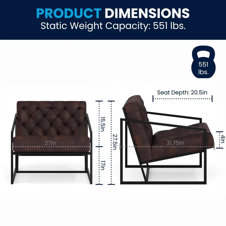 Flash Furniture Hercules Madison Bomber Jacket LeatherSoft Tufted Lounge Chair