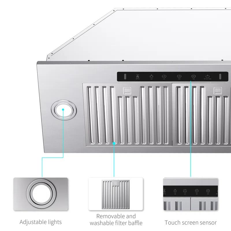 36'' VIKIO 900 Cubic Feet Per Minute Ducted Insert Range Hood with Baffle Filter and Light Included