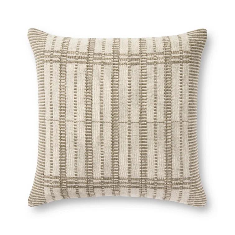 Marion Pillow by Magnolia Home by Joanna Gaines X Loloi - Sage and Beige / Down