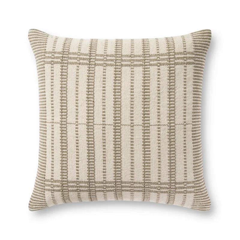 Marion Pillow by Magnolia Home by Joanna Gaines X Loloi - Sage and Beige / Down