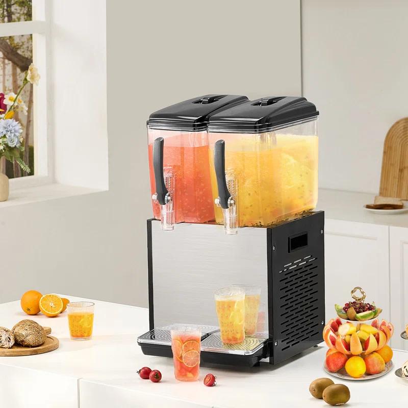 VEVOR Commercial Beverage Dispenser 12L x 2 Tanks Cold Juice Ice Drink Dispenser