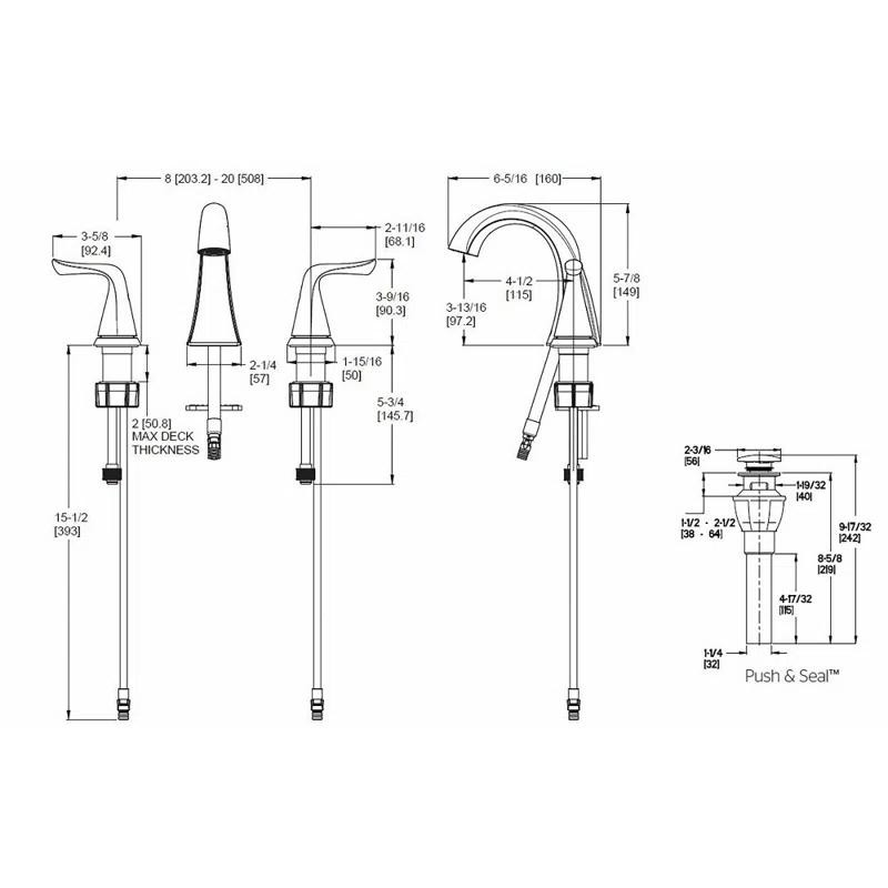 Pfister LF-049-MALGS Willa Widespread Bathroom Faucet with Drain Assembly
