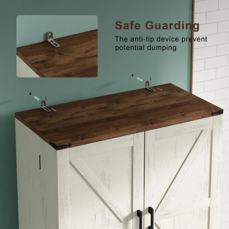 72'' Kitchen Storage Pantry Cabinet, Tall Deajah With 8 Door Shelves, 2 Cabinets And 1 Drawer, Freestanding Cupboard For Kitchen, Dining Room, Bathroom, Laundry