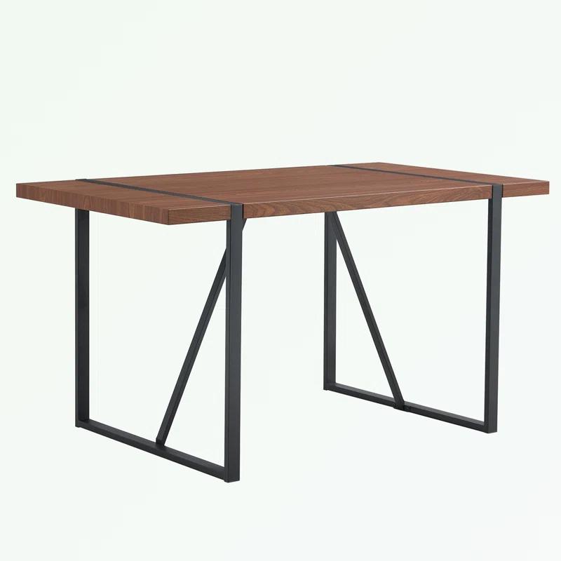 Rectangular Dining Table with MDF tabletop and metal legs