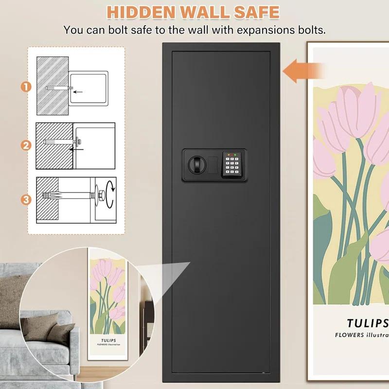 KJETHKEY 43.3" Tall Fireproof Wall Safes