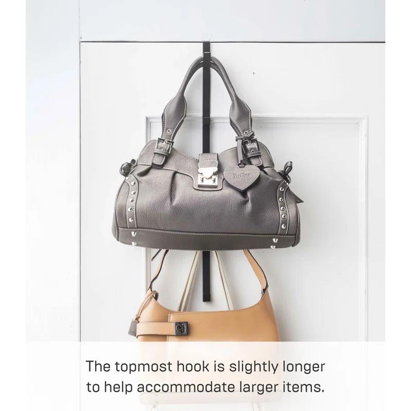 Yamazaki Home Over The Door Hooks - Vertical Hanging Coat Rack, Steel, Over-the-Door