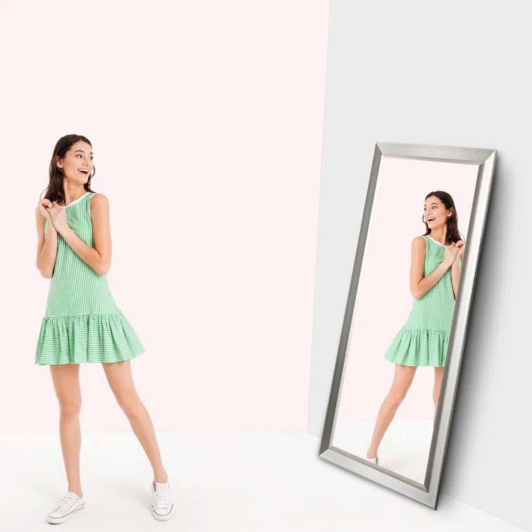 Red Barrel Studio® Chappell Beveled Full Length Huge Floor Mirror XL Mirror Large Standing Silver Floor Mirror