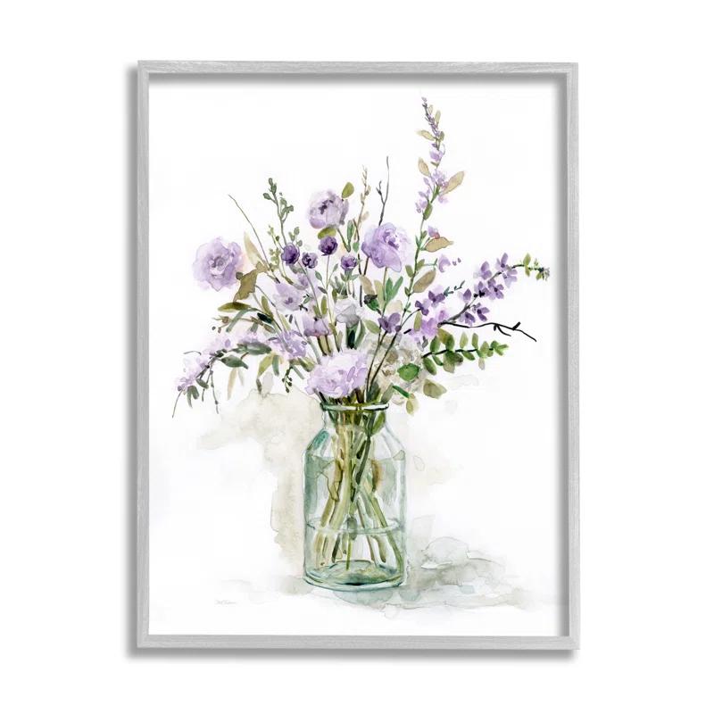 Stupell Industries " Dainty Lavender Blooms Arrangement Classic Glass Vase "