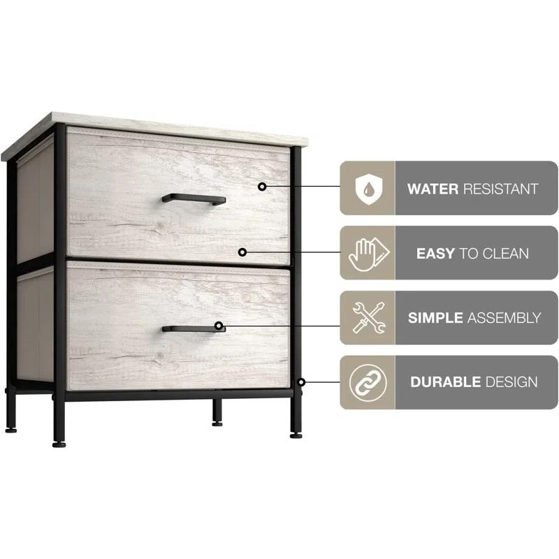 Sorbus Sorbus Nightstand with 2 Drawers in Rustic