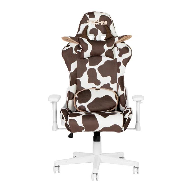 Inbox Zero Inbox Zero TS85 Brown COW Series Gaming Chair