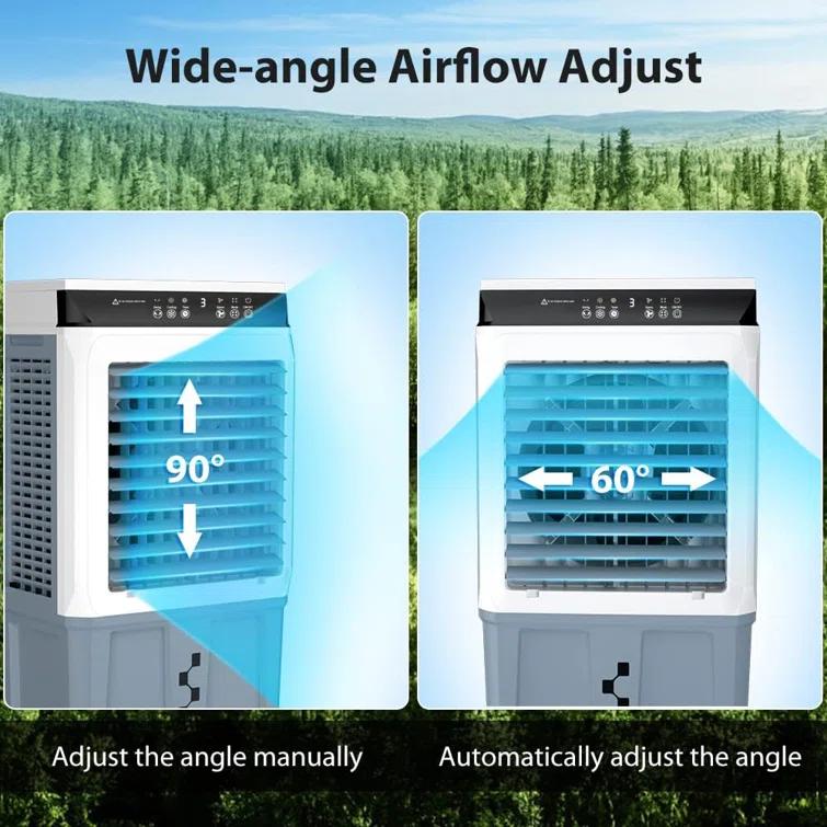 LIFEPLUS LIFEPLUS Portable Evaporative Air Cooler, 3500 CFM Swamp Cooler 11 Gallon Tank and Remote