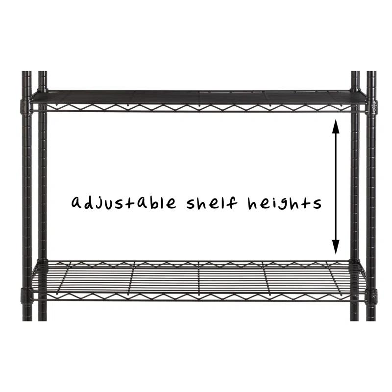 Honey Can Do 5-Tier Metal Height-Adjustable Shelving Unit (36" W X 72" H x 16" D)