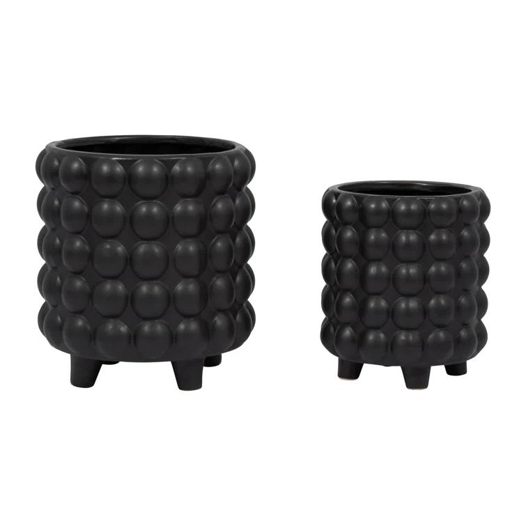 Joss & Main Ceramic Footed Planter Set of 2 Indoor and Outdoor & Reviews | Joss & Main