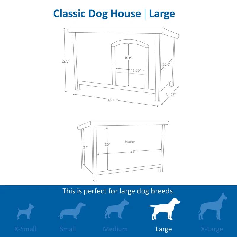 TRIXIE TRIXIE natura Classic Dog House, Flat Hinged Roof, Adjustable Legs, Elevated Pet Shelter