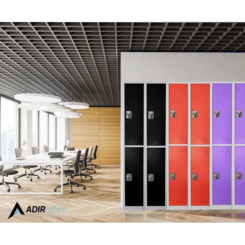 AdirOffice 12'' Wide Steel 2-Tier School and Gym Locker