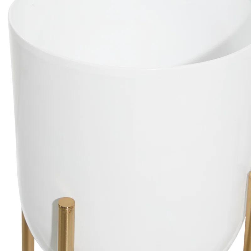 CosmoLiving by Cosmopolitan 2 - Piece Metal Dome Indoor Outdoor Planter with Removable Stand Set