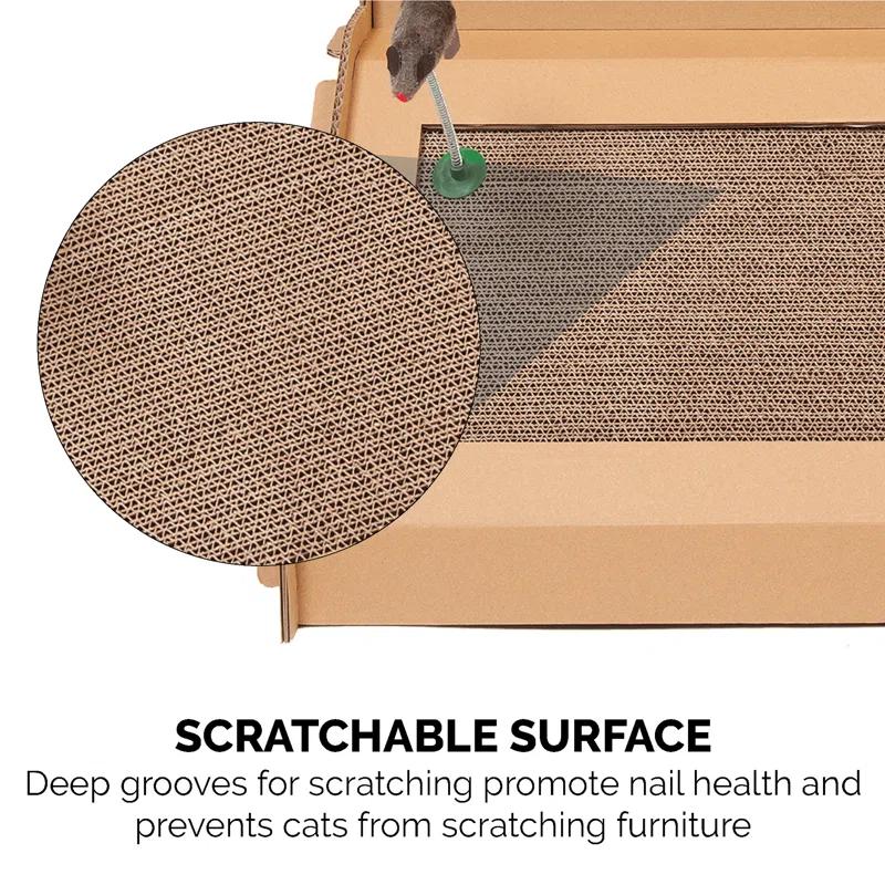 FurHaven Tiger Tough Townhouse Playground Scratcher House