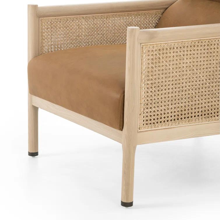 Kennison Cognac Handcrafted Leather Accent Chair