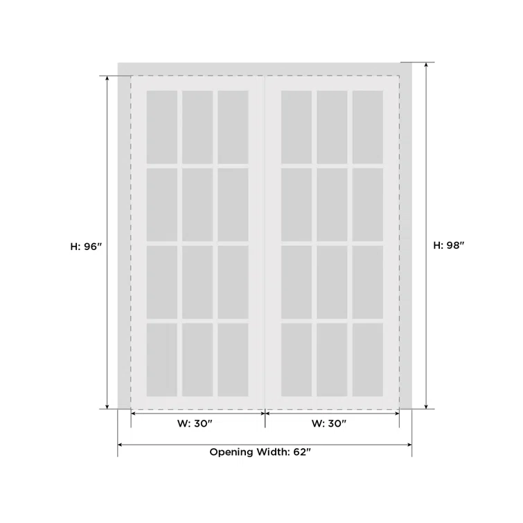 SARTODOORS 2132 Solid + Manufactured Wood Paneled French Doors