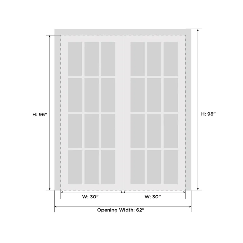 SARTODOORS Interior Lucia Clear Glass Wood French White Doors