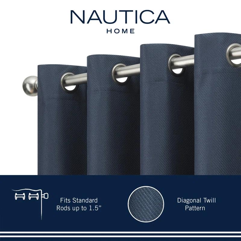 Nautica Nautica Synthetic Solid Color Blackout Thermal Rod Pocket Curtain Panels (Set of 2)