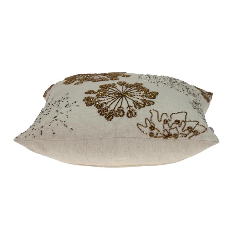 Parkland Collection Periwinkle Floral Cotton Throw Pillow