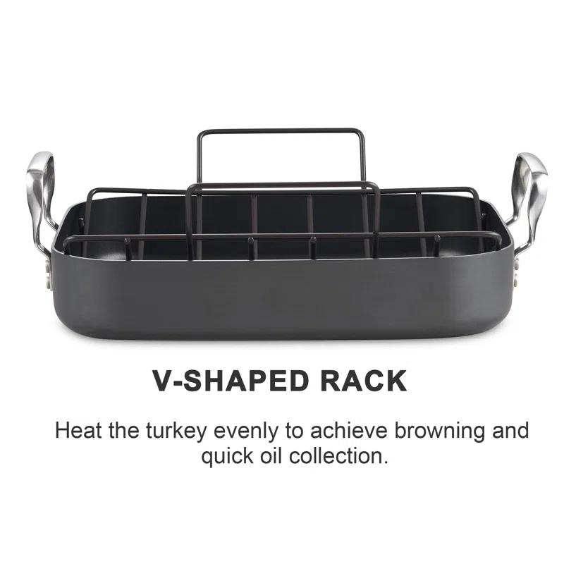 Cooks Standard Cooks Standard 18'' Non-Stick Hard-Anodized Aluminum Roasting Pan with Rack