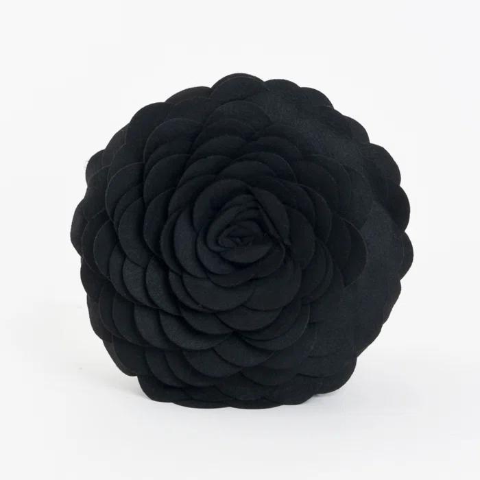 Saro Felt Collection Appliqued Felt Throw Pillow