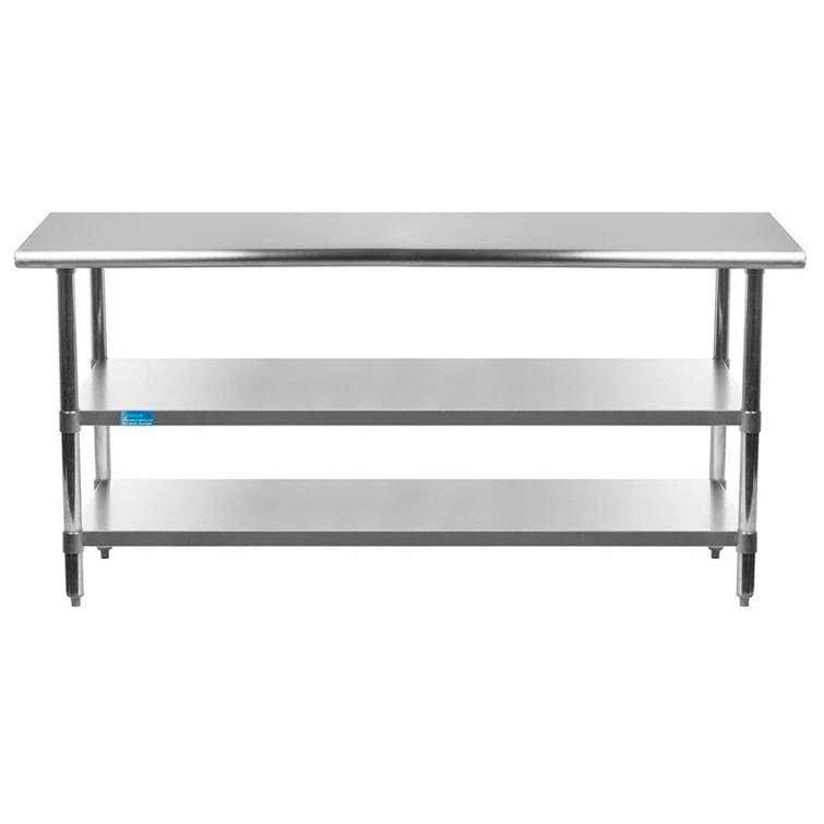 Amgood Stainless Steel Work Table with 2 Shelves