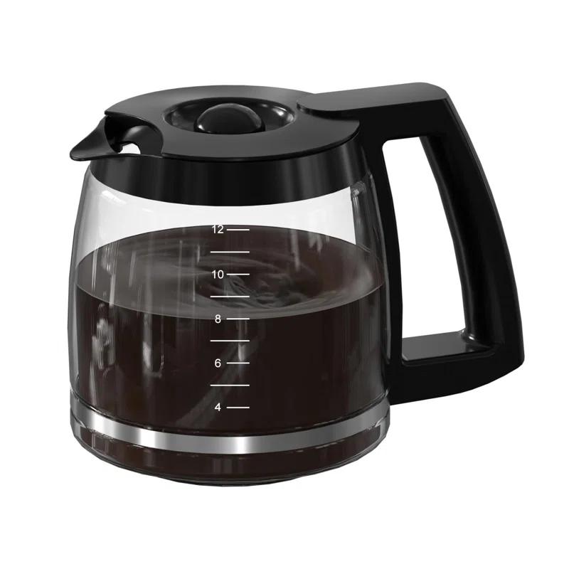 Stack man 12-Cup Replacement Glass Coffee Carafe For Cuisinart Coffee Maker Models DCC-1200, DCC-1100BK, DCC-2650, CHW-12, CHW-12P1, DGB-550BK, DGB-550BK1, DGB-625BC, DGB-700BC, And SS-12 | Part# DCC-1200PRC