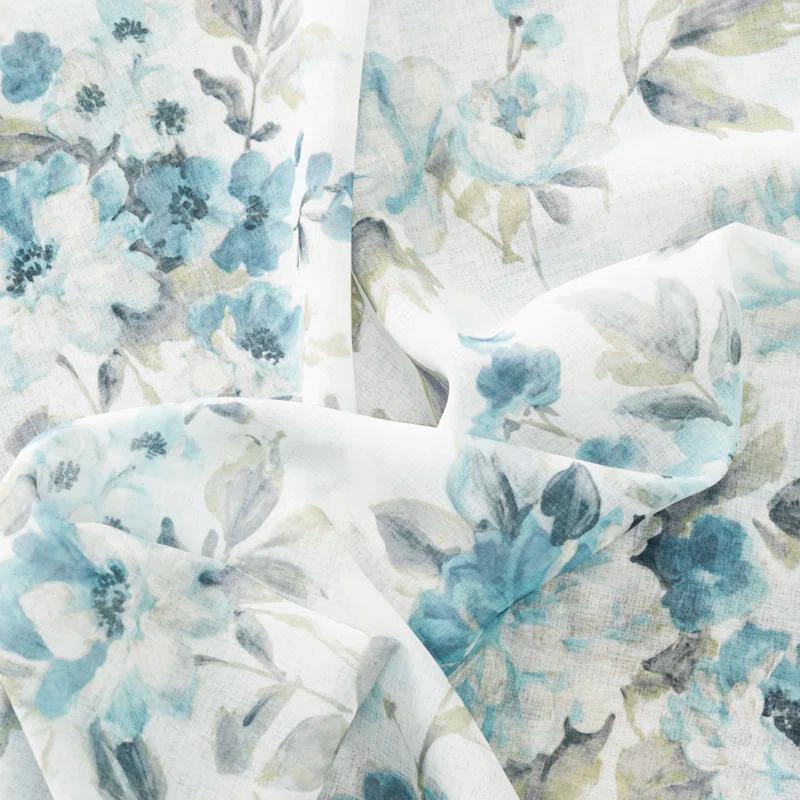 Ophelia & Co. Bremen Elegant Water-Color Floral Semi-Sheer Single Curtain Panel