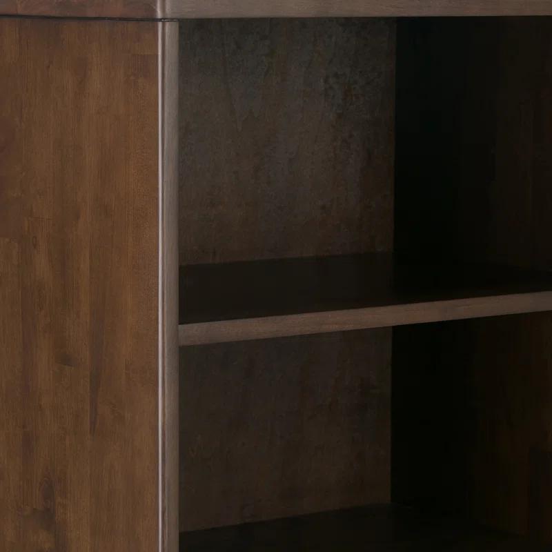 Simpli Home Harper 24"W Solid Hardwood 4 Shelf Mid-Century Modern Bookcase with Drawer and Adjustable Shelves
