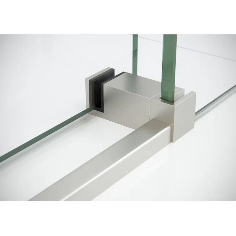 Glass Warehouse Nova 72 in. x 30 in. x 78 in. 90-degree Fully Frameless Sliding Glass Shower Enclosure 90SL-72-30-BN