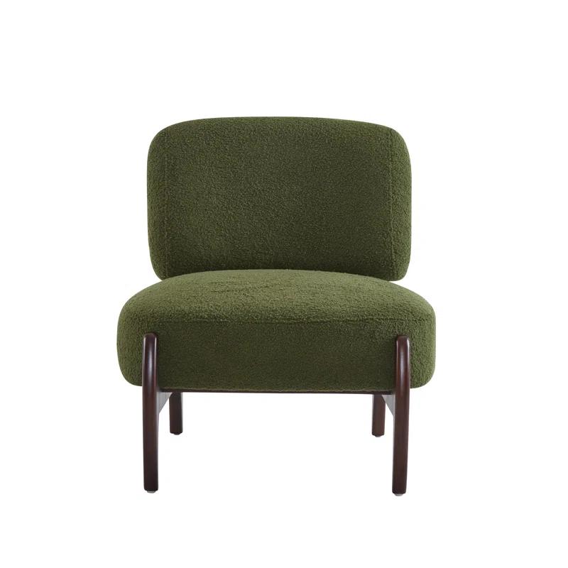NFusion Kalel 25.5" Modern Boucle Accent Chair With Solid Wood Frame