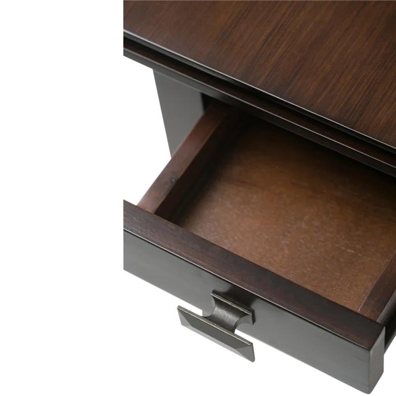 Simpli Home Artisan Solid Wood Transitional Narrow Side Table with Drawer