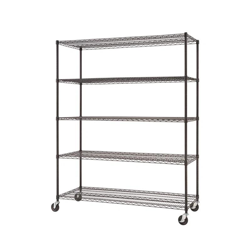 Trinity TRINITY EcoStorage 5-Tier NSF Rolling Steel Wire Shelving Unit w/ Wheels (60 in. W x 24 in. D)